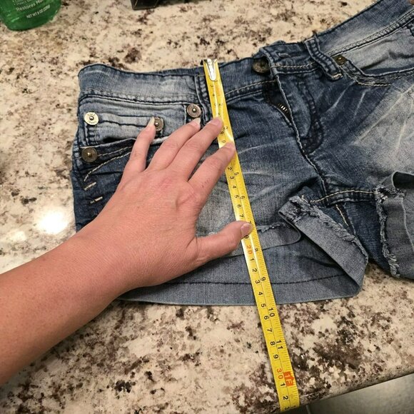 Set Lot Of 2 YMI + ZD Juniors jean shorts, bundle size 9, cotton Distressed Y2K - Picture 11 of 16